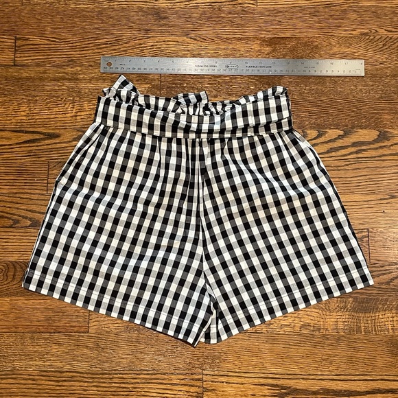 Joie High Waist Gingham Shorts - Black and White - Picture 6 of 9